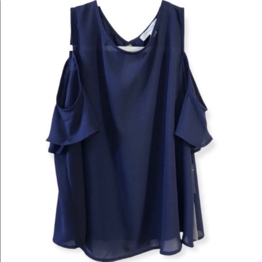 Active USA Cold Shoulder Keyhole Back Cute Top